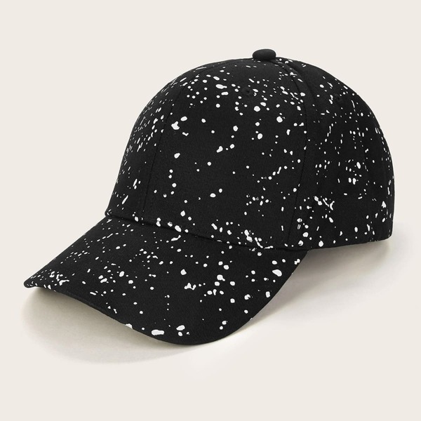 

Men Dalmatian Print Baseball Cap, Black
