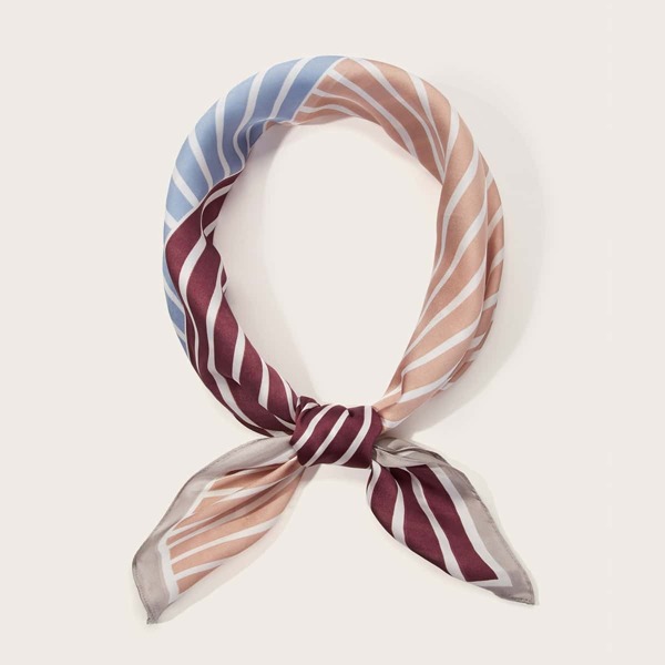 

Colorblock Striped Pattern Bandana, Multicolor