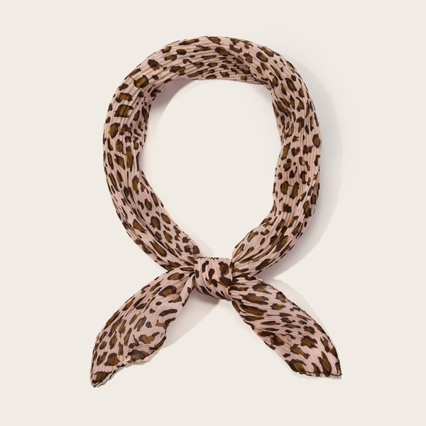 

Leopard Pleated Bandana, Multicolor
