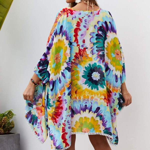 

Tie Dye Open Front Kimono
