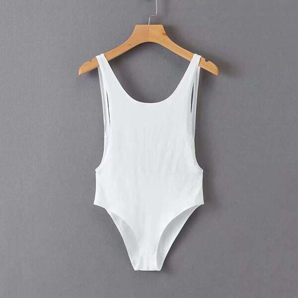 

Open Back Solid Bodysuit