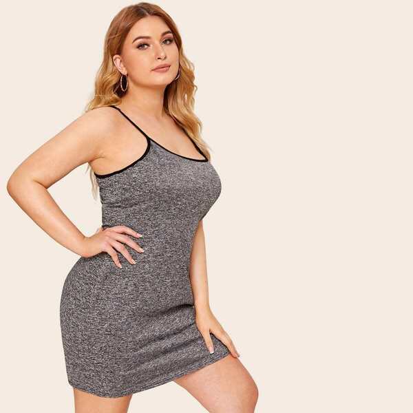 

Plus Contrast Binding Cami Dress