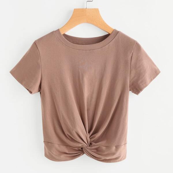 

Plus Twist Front Solid Tee
