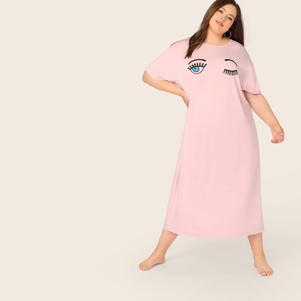 

Plus Eyes Print Night Dress