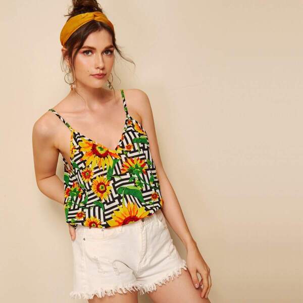 

Sunflower & Striped Cami Top