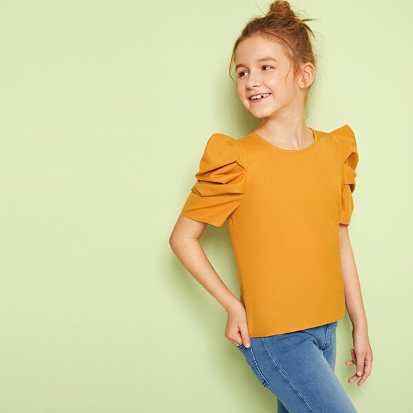 

Girls Gathered Sleeve Blouse