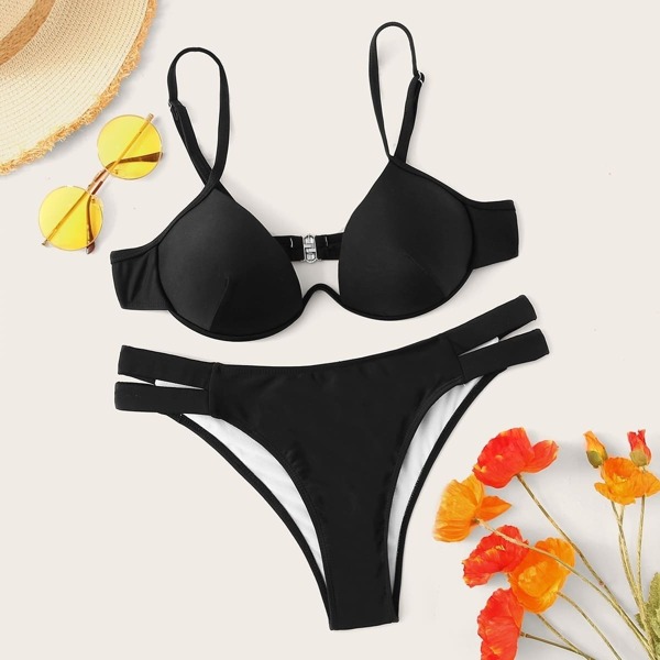 

Underwired Top With Cut-out Bikini Set