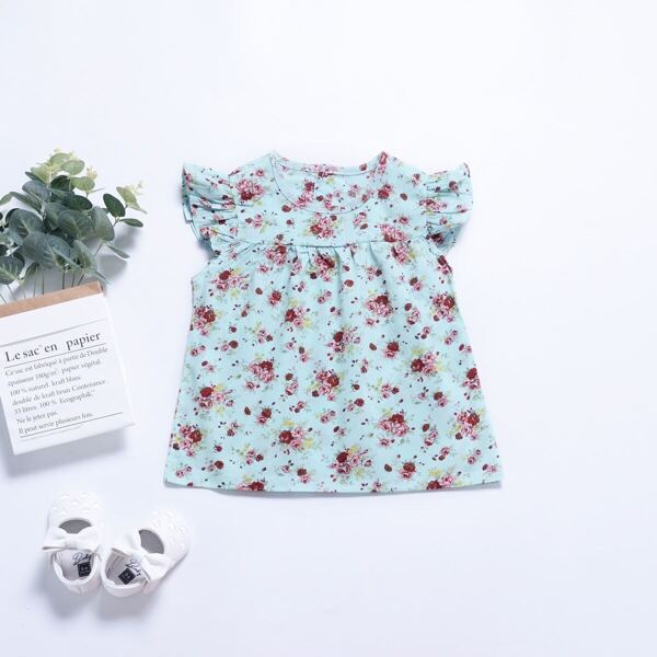 

Toddler Girls Ditsy Floral Ruffle Sleeve Dress