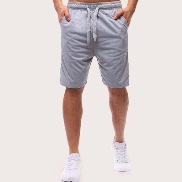 

Men Solid Drawstring Waist Shorts