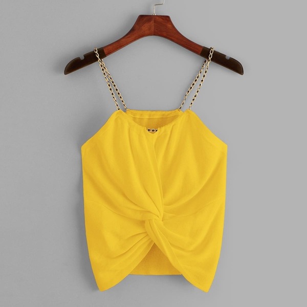 

Twist Hem Top With Chain Strappy
