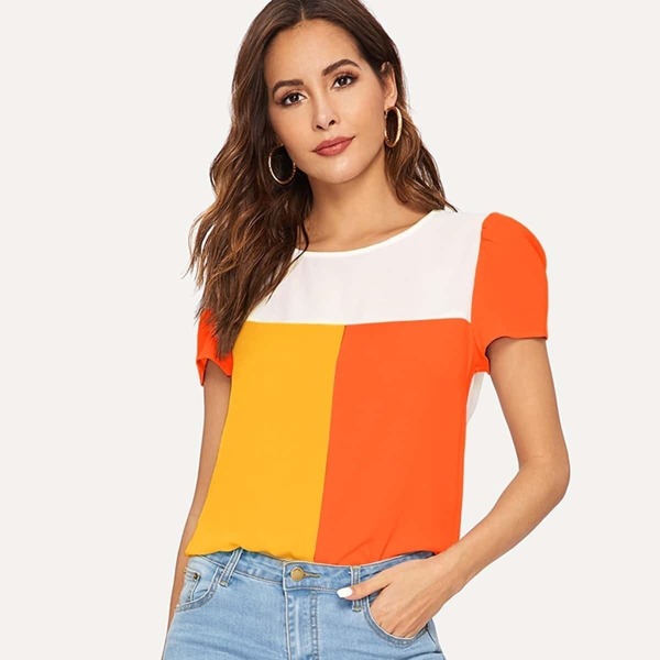 

Neon Color-block Top