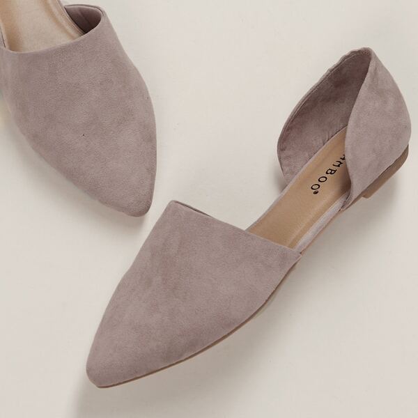 

Pointed Toe Dual Cut Out Sides Slip On Flats