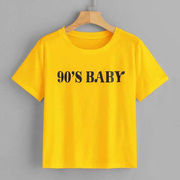 

Letter Graphic Tee, Yellow