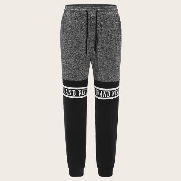 

Men Cut-and-sew Marled Knit Sweatpants