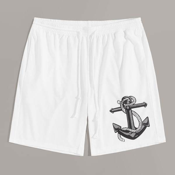 

Men Anchor Print Sweat Shorts