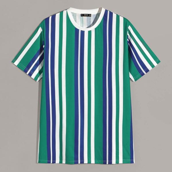 

Men Contrast Neck Striped T-shirt