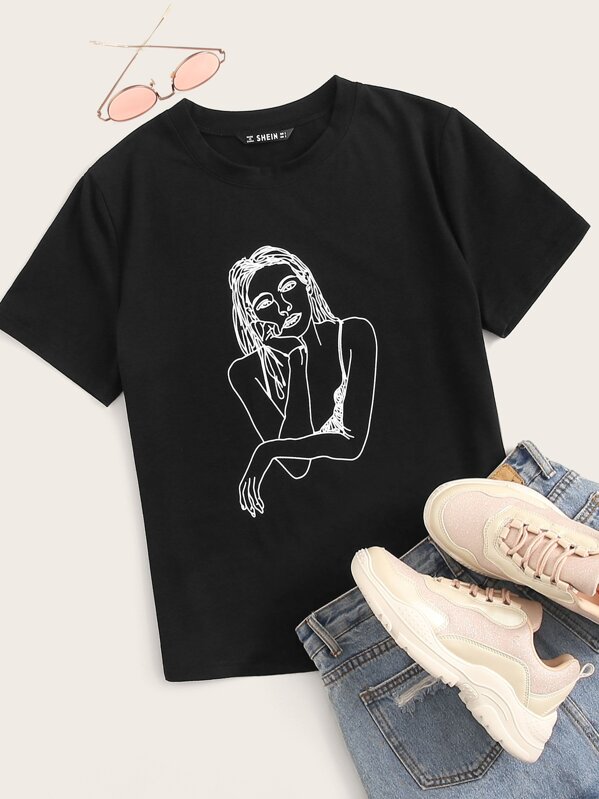 

Figure Graphic T-shirt, Black