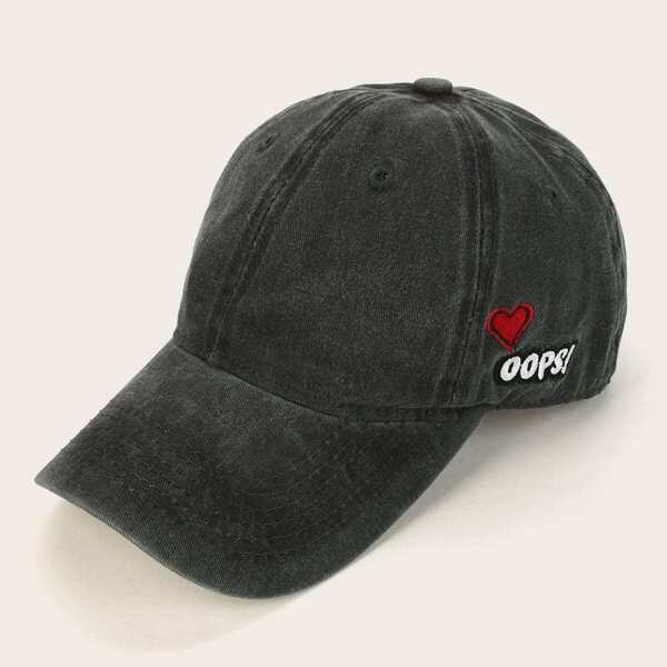 

Letter & Hear Embroidery Baseball Cap