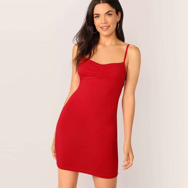 

Ruched Front Cami Bodycon Dress