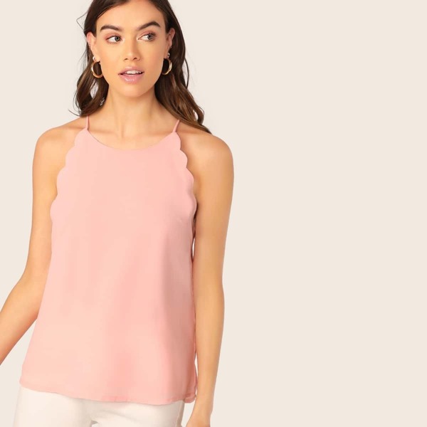 

Scallop Trim Halterneck Top