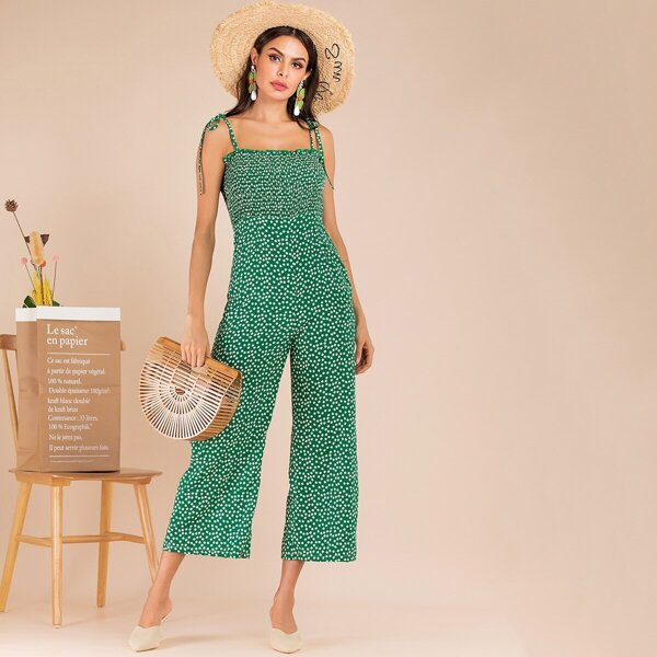 

Ditsy Floral Shirred Knot Cami Jumpsuit
