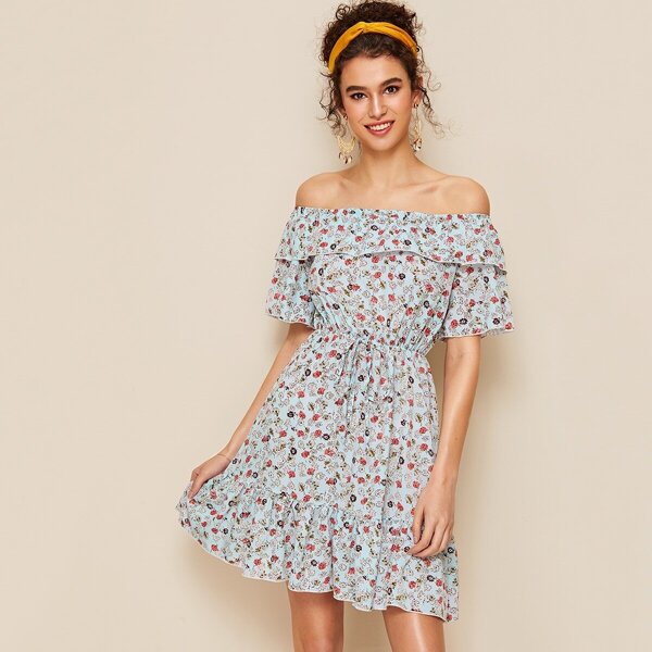 

Bardot Ditsy Floral Ruffle Hem Dress