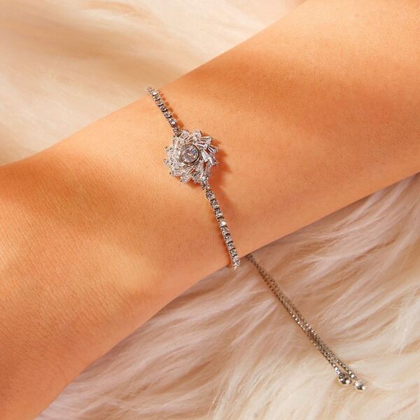 

Rhinestone Adjustable Chain Bracelet 1pc