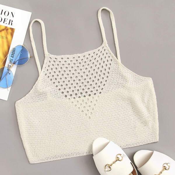 

Solid Cut-out Form Fitting Crop Cami Top
