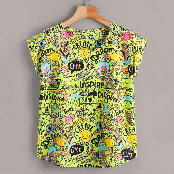 

Cartoon Print Tee