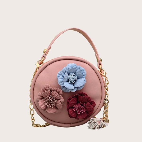 

Girls Flower Decor Chain Bag
