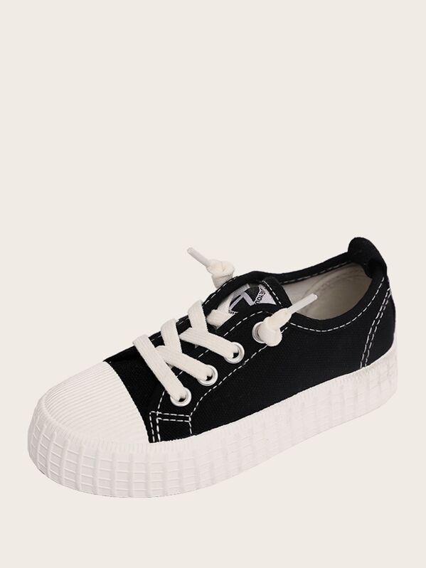 

Toddler Boys Lace-up Sneakers, Black and white