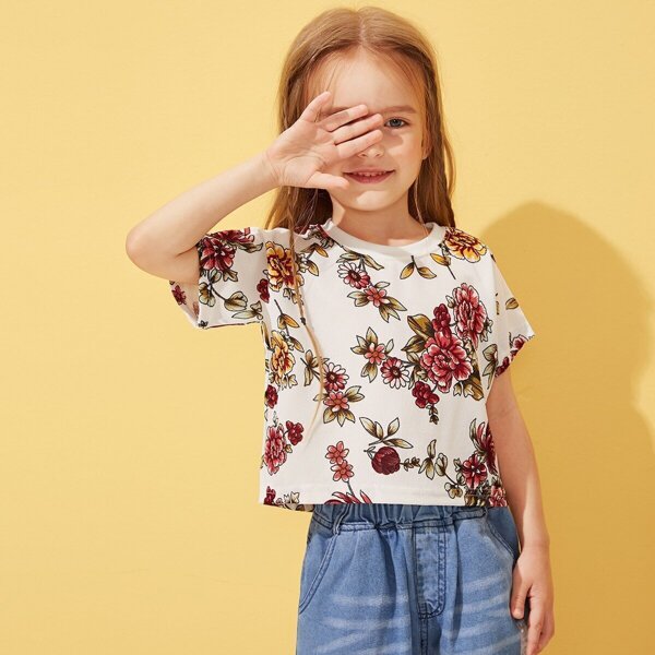 

Toddler Girls Floral Print Tee
