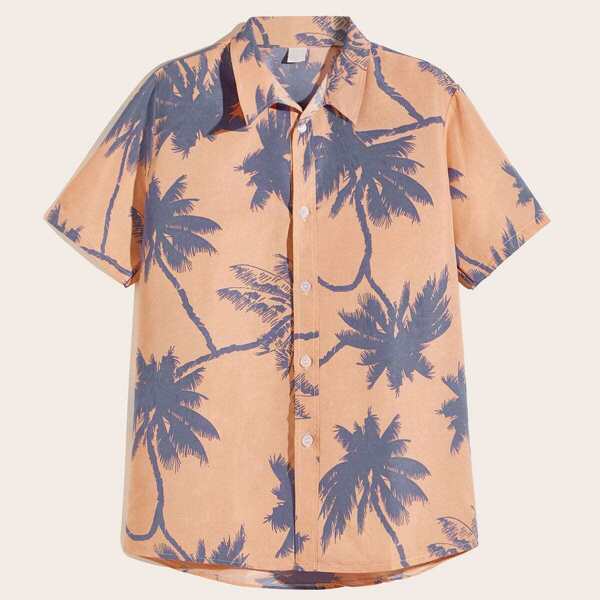 

Men Random Tropical Print Shirt