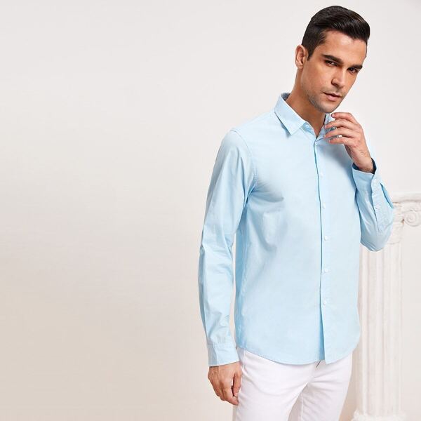 

Men Solid Shirt, Blue