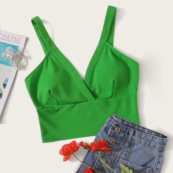 

Surplice Neck Wide Hem Bralet Top