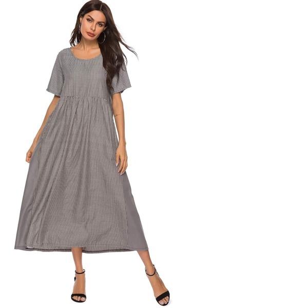 

Striped Print Hidden Pocket Longline Dress