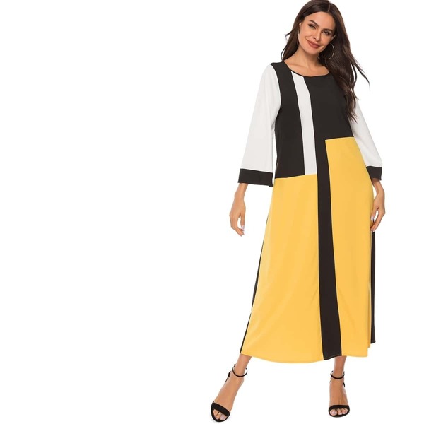 

Color Block Maxi Dress
