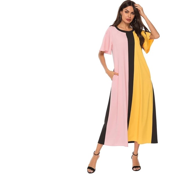 

Color Block Maxi Dress