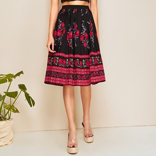 

Floral Print Skirt, Multicolor