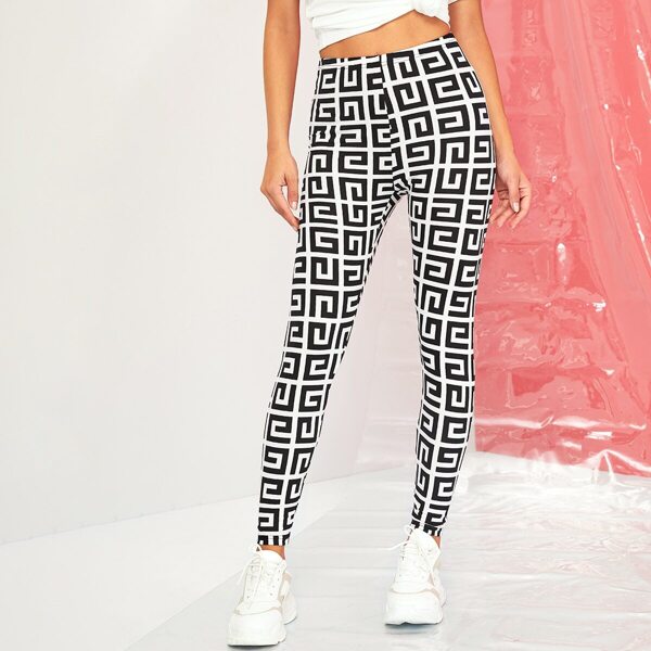 

High Waist Greek Fret Leggings
