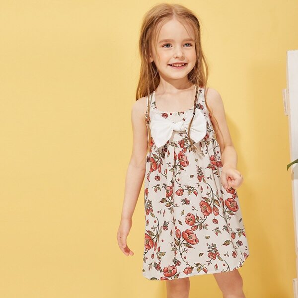 

Toddler Girls Floral Print Bow Front Slip Dress, Multicolor