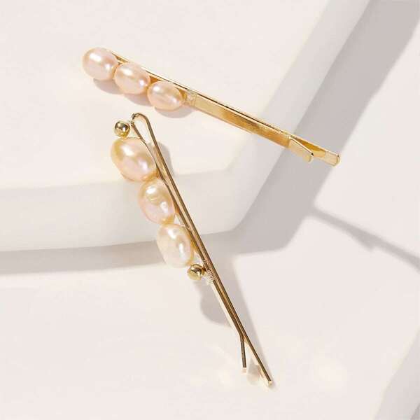 

Faux Pearl Decor Hairpin 2pcs