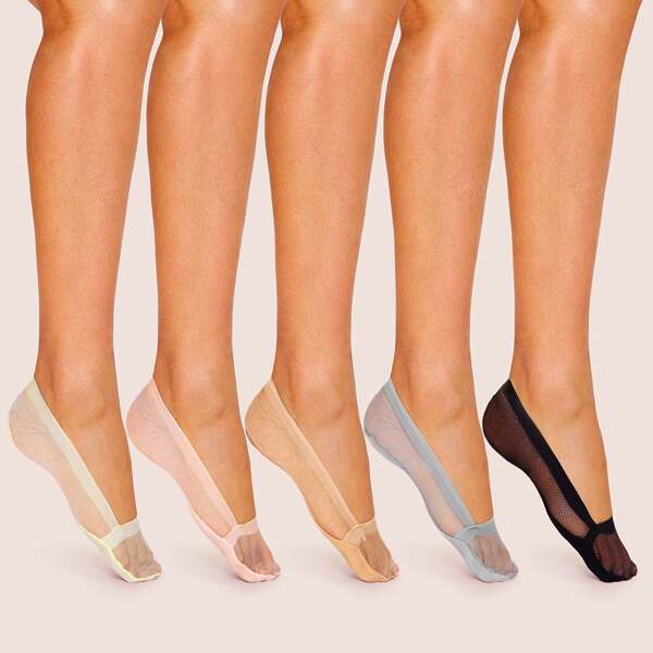 

Sheer Invisible Socks 5pairs, Multicolor