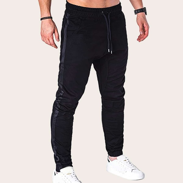 

Men Side Tape Drawstring Waist Pants