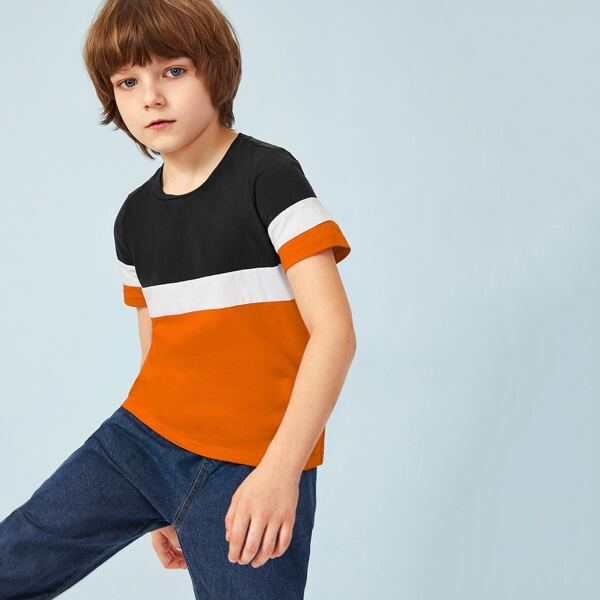 

Boys Neon Panel Colorblock Tee