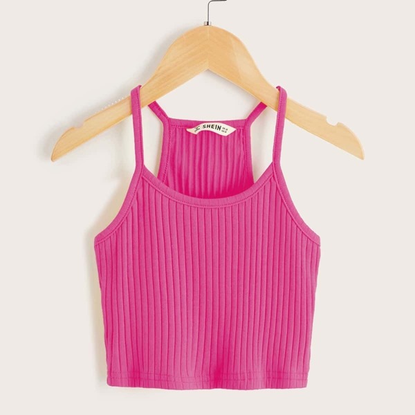 

Girls Neon Pink Rib-knit Cami Top