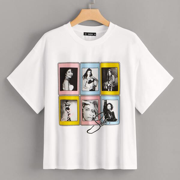 

Plus Letter and Figure Print Top