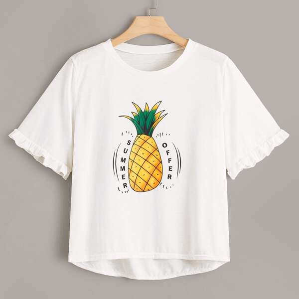 

Plus Letter And Pineapple Print Tee