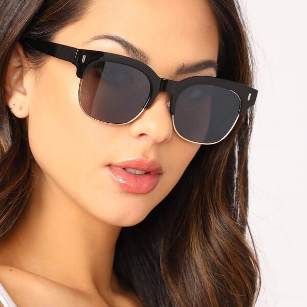 

Acrylic Clubmaster Wayfarer Sunglasses, Black