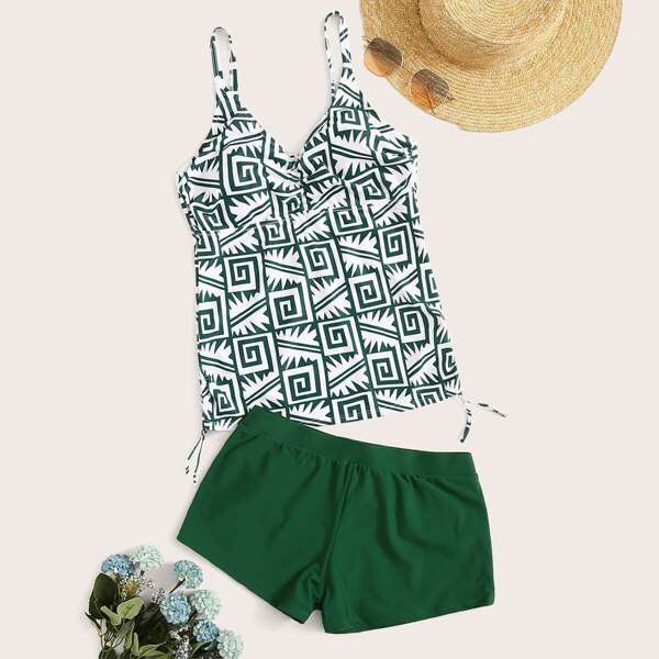 

Greek Fret Print Mix & Match Tankini Set